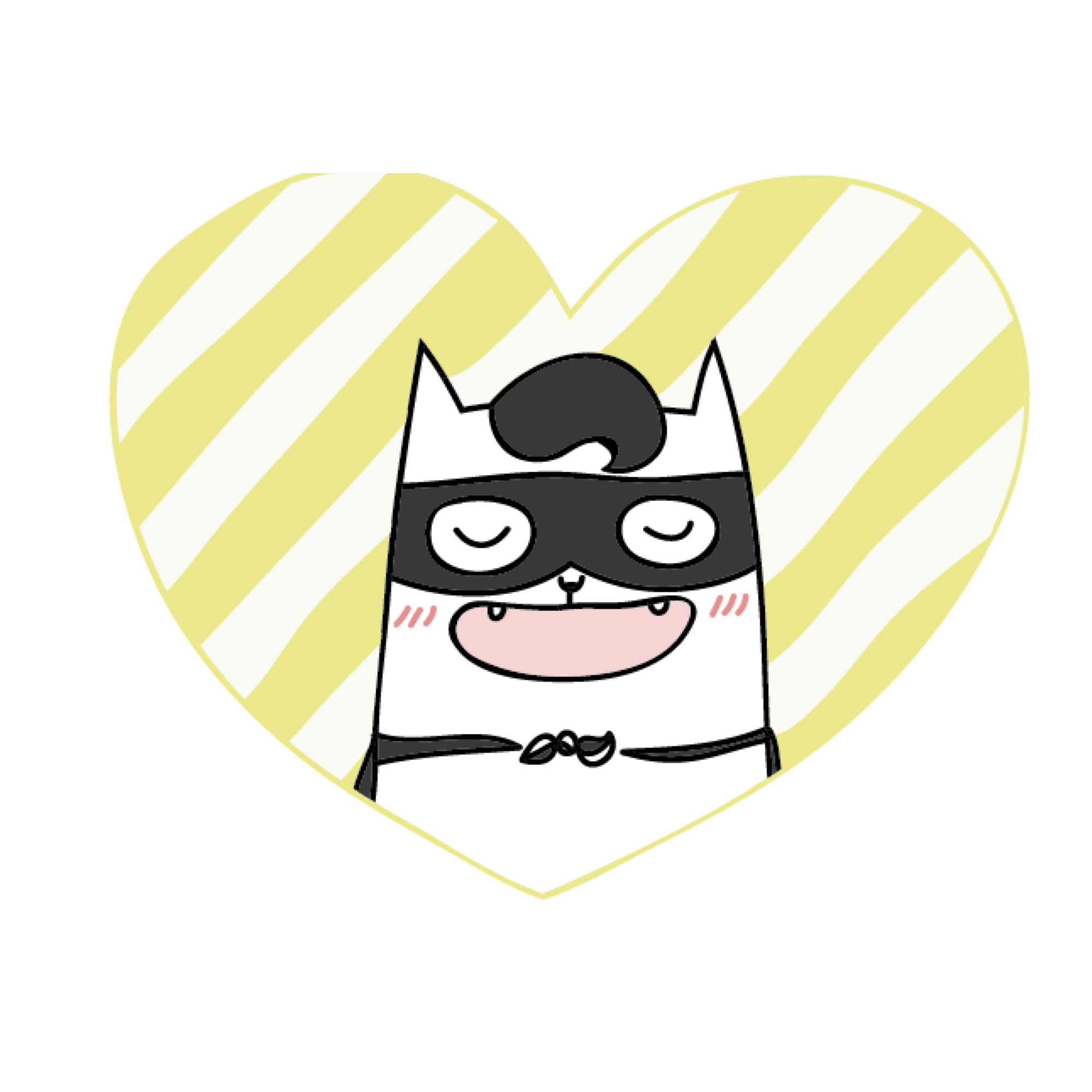 Sir Antonio smiling inside a yellow striped heart